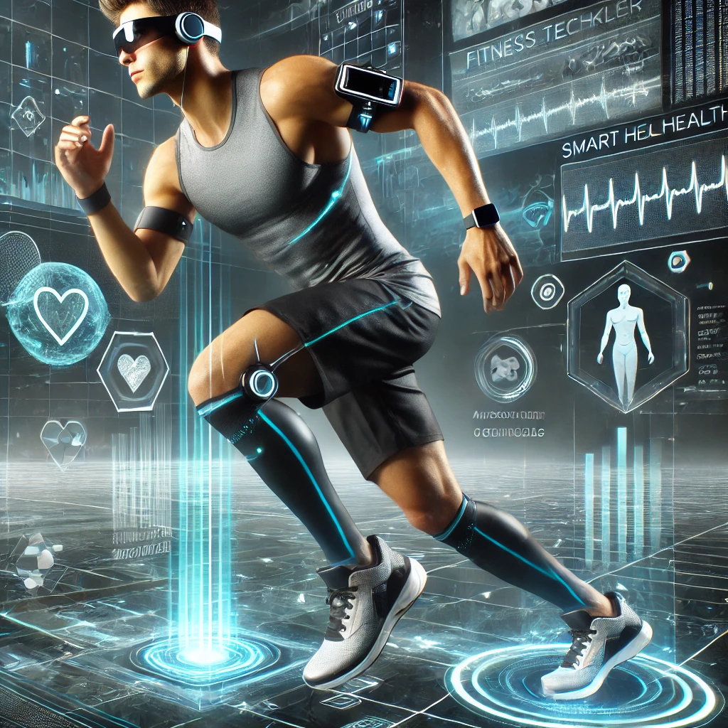 Wearable technology examples in sports and healthcare, showcasing AI integration with fitness and health monitors.