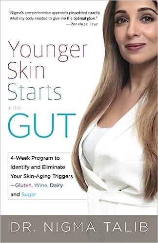 Cover of Dr. Nigma Talib's book on how to increase elastin through gut health.