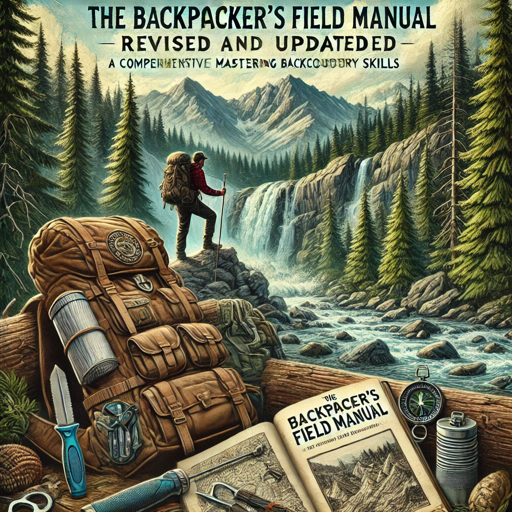 Backpacker traversing rugged mountains with essential gear, showcasing backcountry survival and adventure skills.