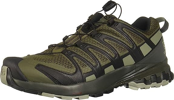 Salomon Women's XA Pro 3D V8 Wide Trail Running Shoe in meadowbrook green with a secure fit, excellent traction, and comfortable design, ideal for tackling diverse hiking trails in Southwestern Ontario.