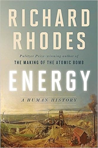 Cover image of the book 'Energy: A Human History' by Richard Rhodes, featuring an illustration of various energy sources throughout history.