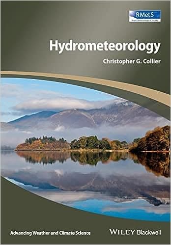 Cover image of the book 'Hydrometeorology' by Christopher G. Collier. The cover features a grayish backdrop with a pictorial image of a mountain shadow lake with a treed shoreline with clouds back above them with a mountain and clouds in the background. The title of the book is prominently displayed in white text.