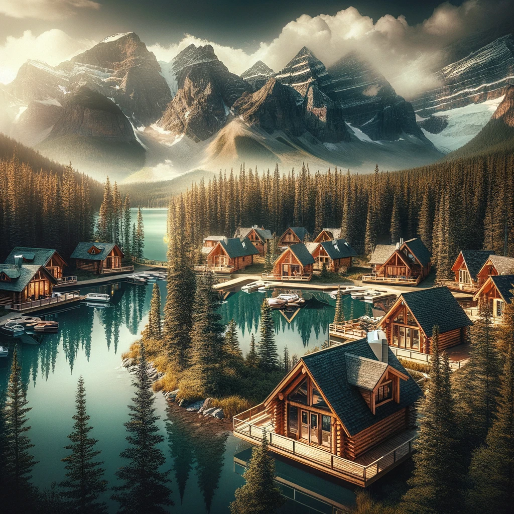 Banff National Park cabins offer a unique lodging experience set amidst stunning landscapes, as shown in this image.